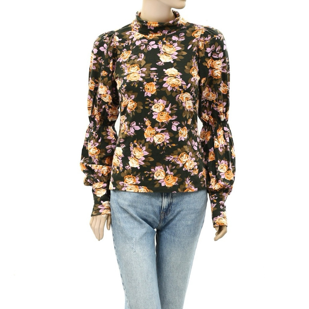 Anthropologie Floral Tiered-Sleeve
Turtleneck Blouse - Picture 4 of 15